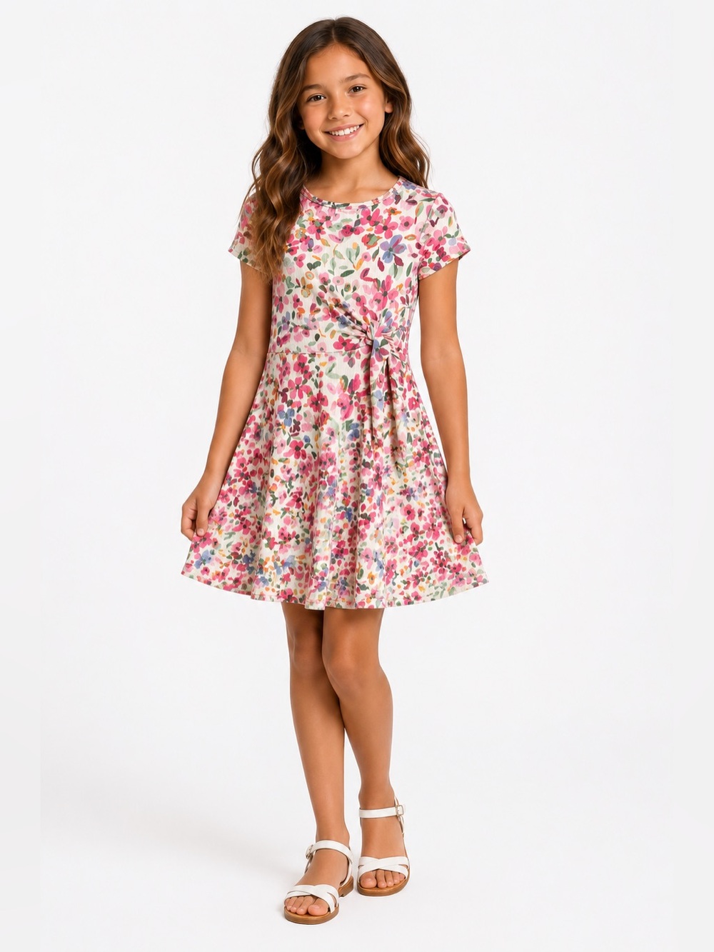 Bonnie Jean Colorful Floral Kids Dress